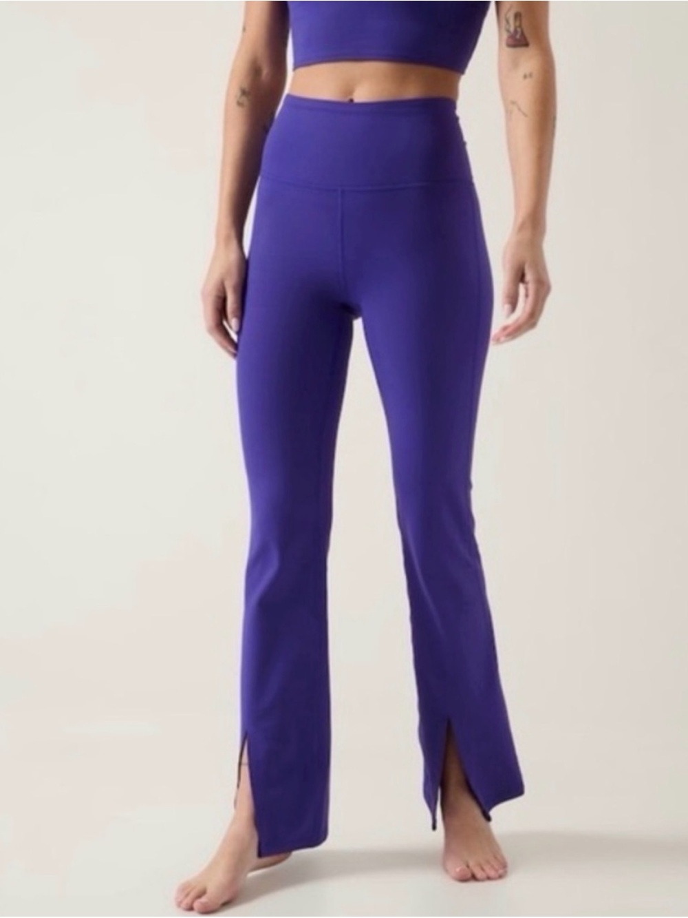 Athleta Elation Split-Flare Pants, Purple, Size Medium